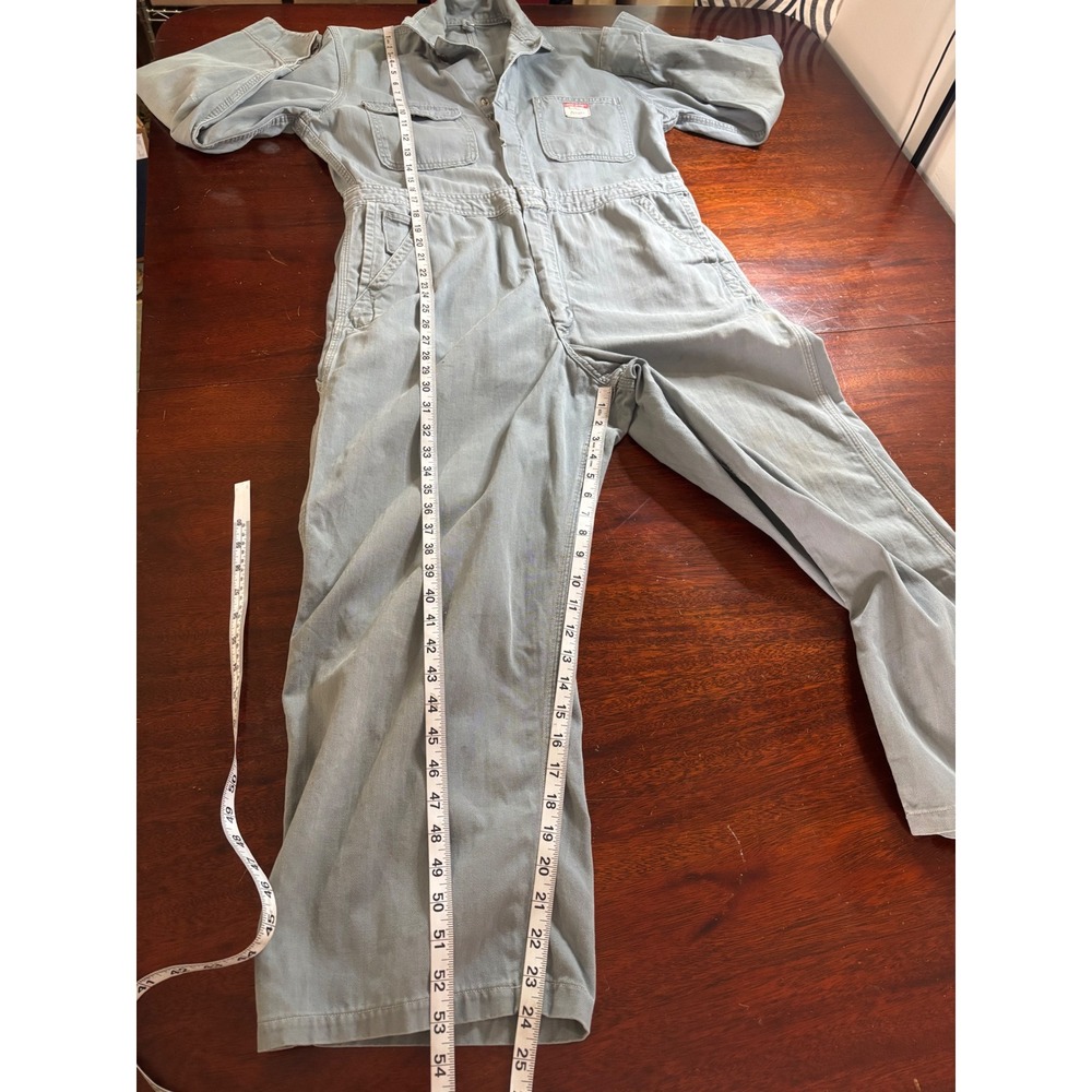 Big Mac Mens Vintage Coveralls 40R Pennys Sanforized Twill Workwear Jumpsuit - Picture 8 of 11
